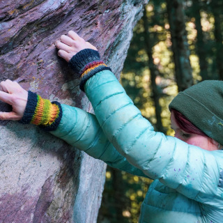 Kletterlehrerin Anna Guyer am Fels